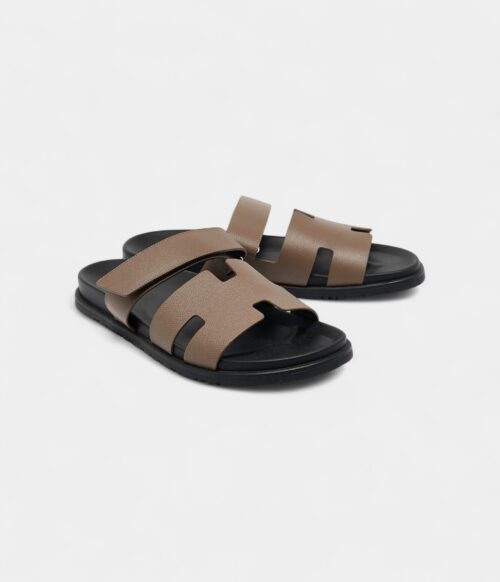 Hermes Olive Green Leather Chypre Flat Sandals 46 EU