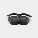Hermes Olive Green Leather Chypre Flat Sandals 46 EU