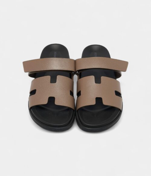 Hermes Olive Green Leather Chypre Flat Sandals 46 EU