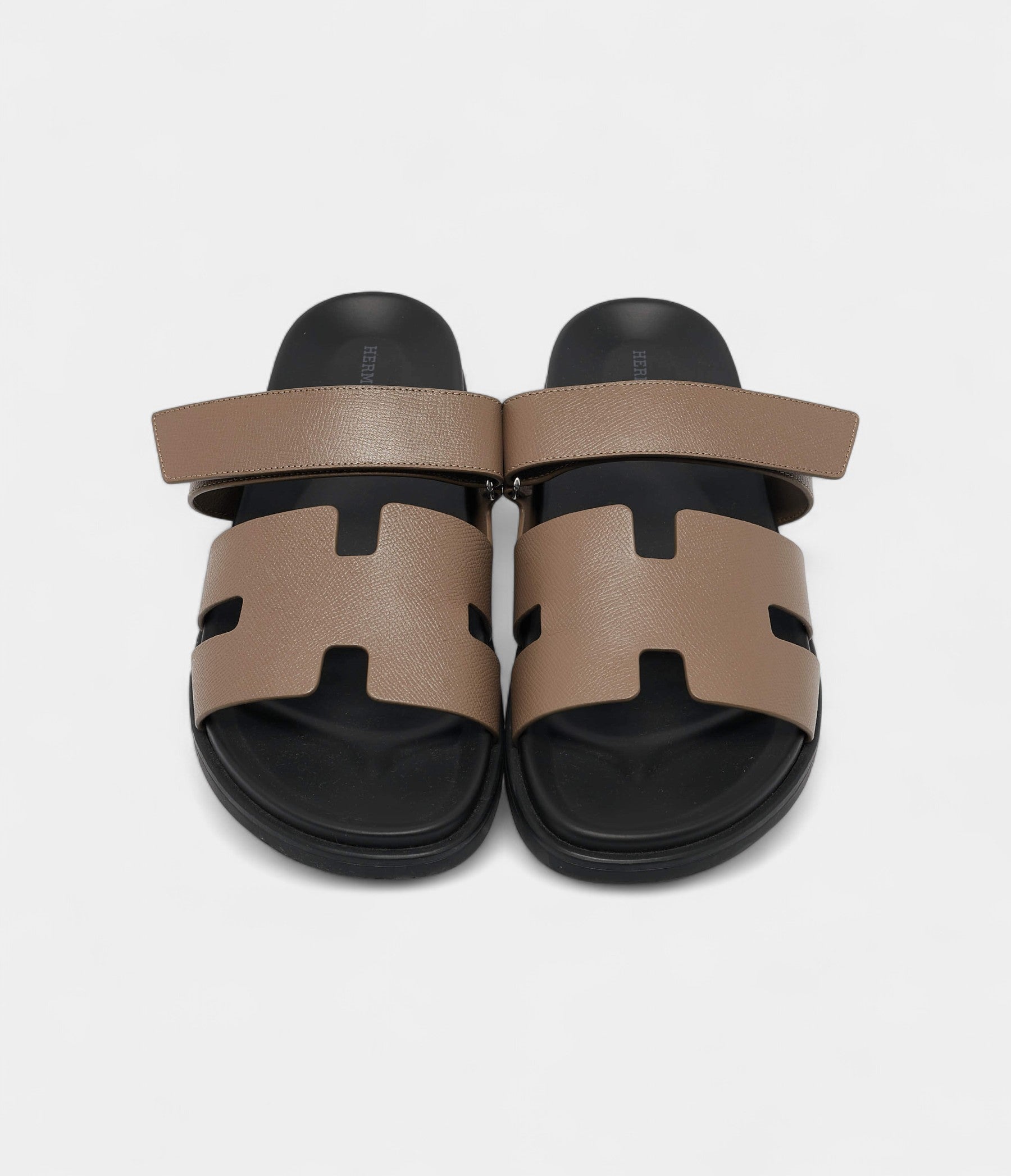 Hermes Olive Green Leather Chypre Flat Sandals 46 EU