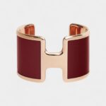 Hermès Olympe Cuff Bracelet Rouge H