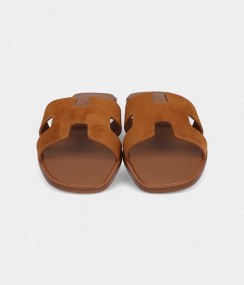 Hermès Oran Sandal Natural Suede Goatskin 37 EU