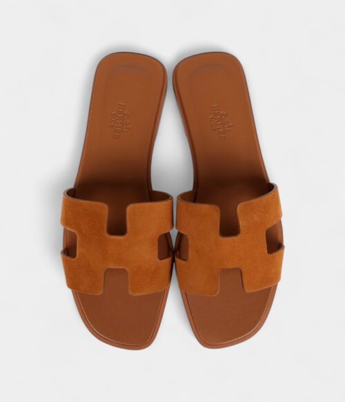 Hermès Oran Sandal Natural Suede Goatskin 37 EU