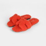 Hermès Oran Sandal Orange Shearling 37