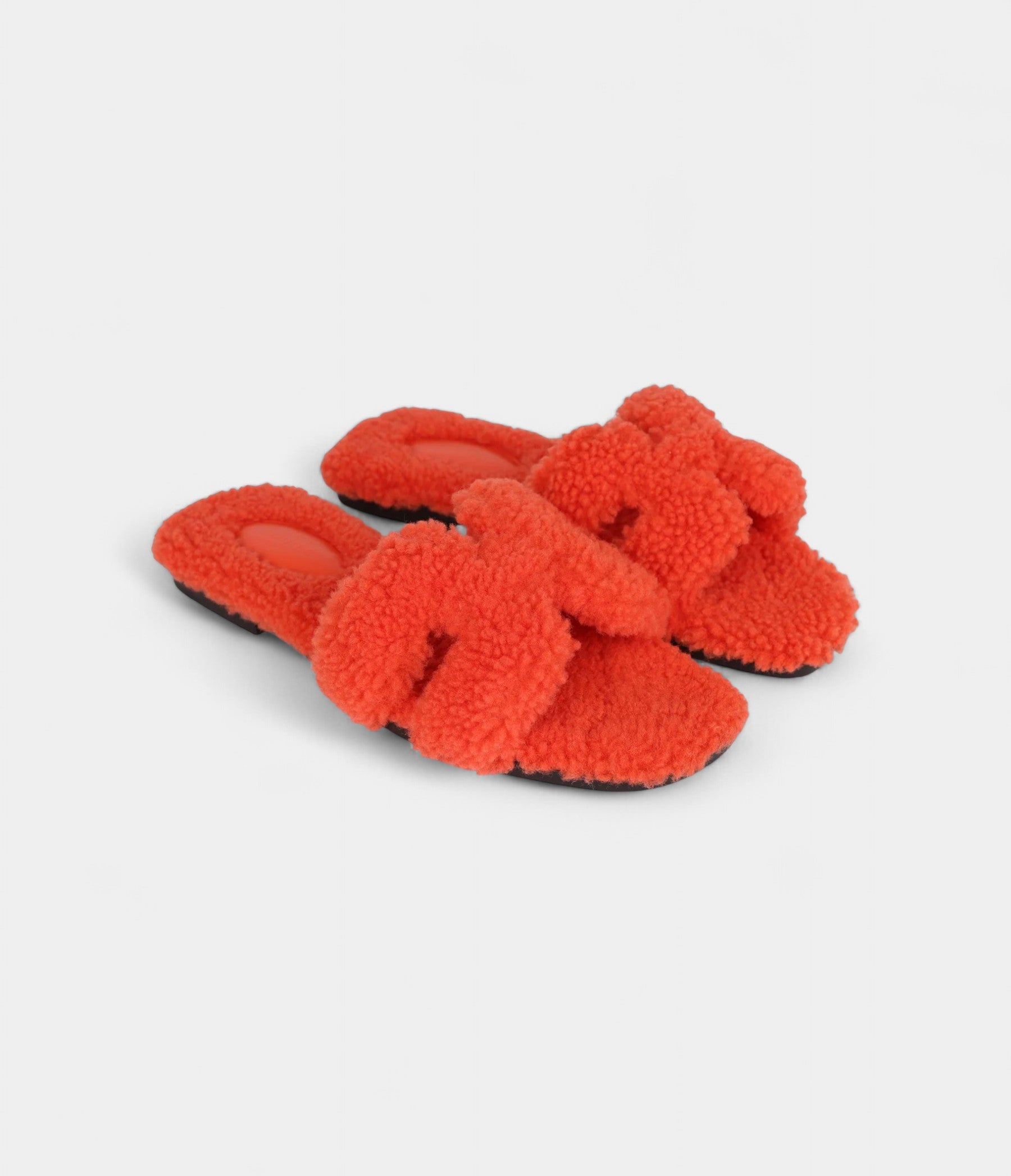 Hermès Oran Sandal Orange Shearling 37