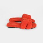 Hermès Oran Sandal Orange Shearling 37