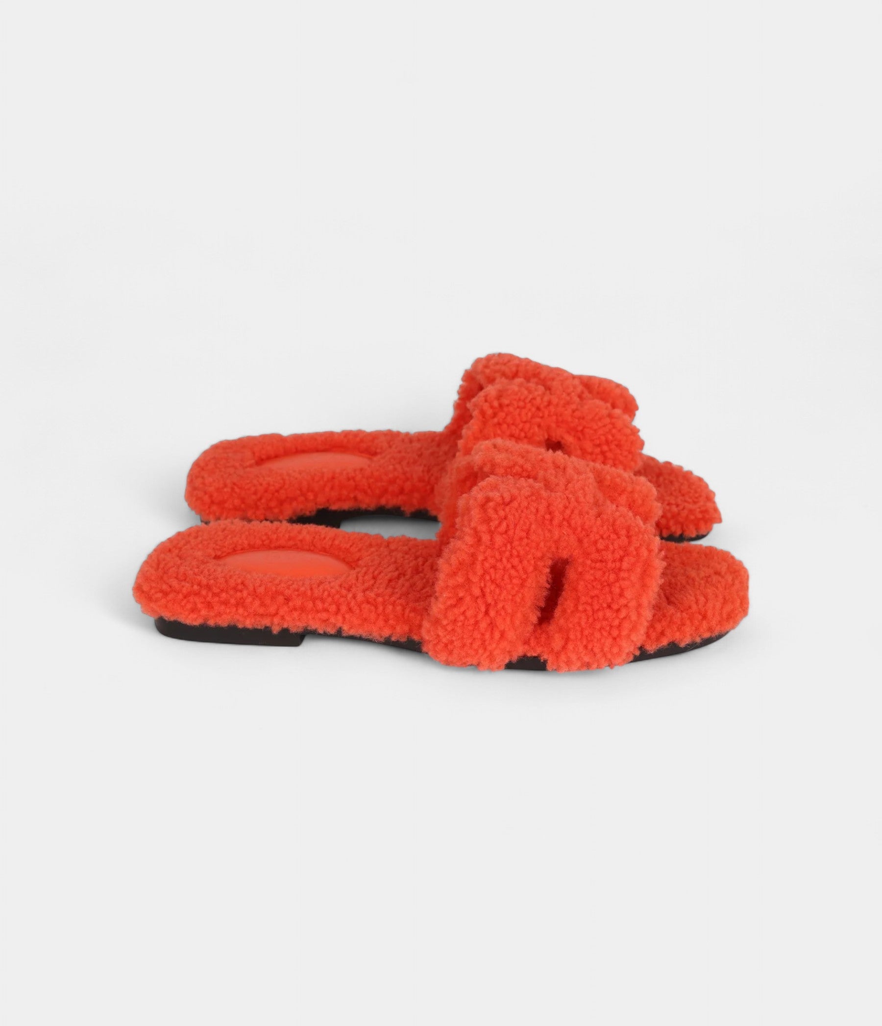 Hermès Oran Sandal Orange Shearling 37