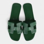 Hermès Oran Sandal Vert Electrique Calfskin 38 EU