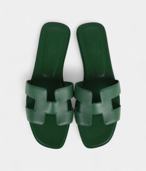 Hermès Oran Sandal Vert Electrique Calfskin 38 EU
