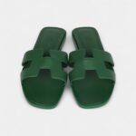 Hermès Oran Sandal Vert Electrique Calfskin 38 EU