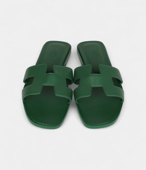 Hermès Oran Sandal Vert Electrique Calfskin 38 EU