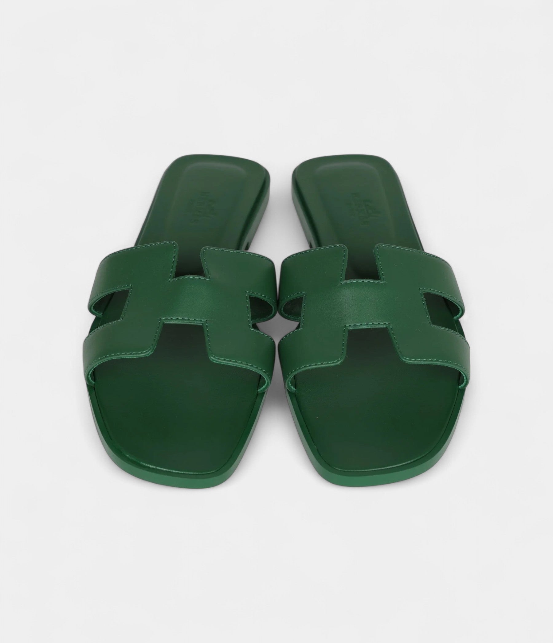 Hermès Oran Sandal Vert Electrique Calfskin 38 EU