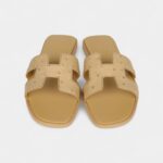 Hermès Oran Sandals Beige Crin Ostrich 37