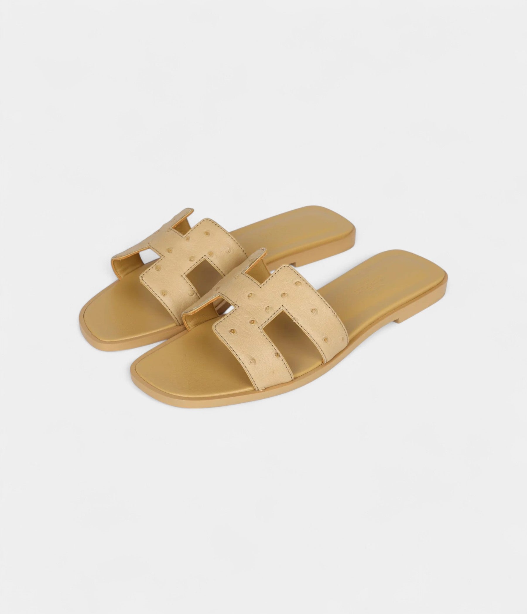Hermès Oran Sandals Beige Crin Ostrich 37