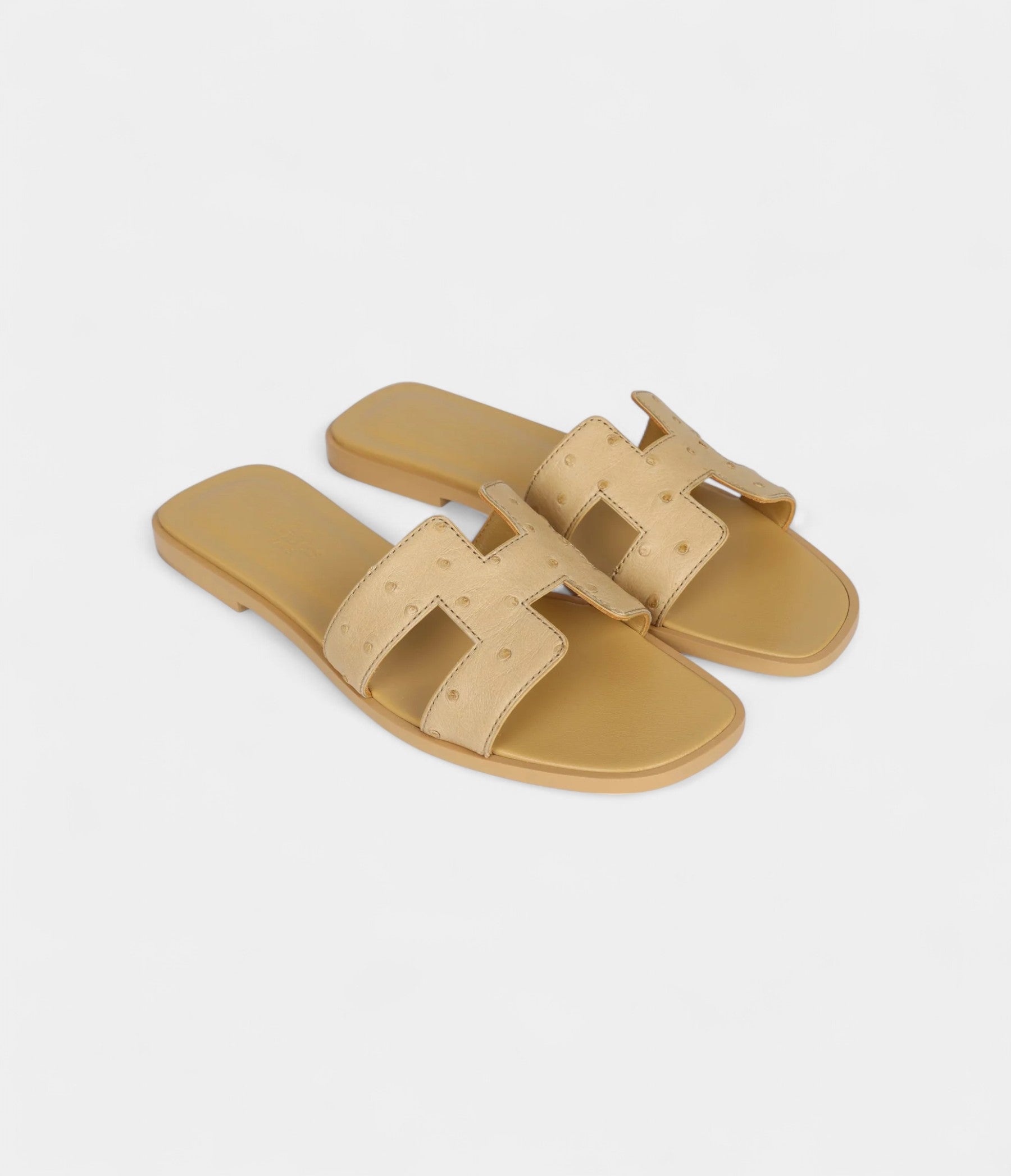 Hermès Oran Sandals Beige Crin Ostrich 37
