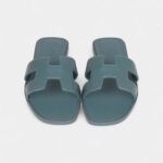 Hermès Oran Sandals Bleu Pinede Box Calfskin 38