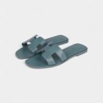 Hermès Oran Sandals Bleu Pinede Box Calfskin 38