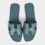 Hermès Oran Sandals Bleu Pinede Box Calfskin 38