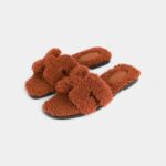 Hermès Oran Sandals Cognac Woolskin 36.5