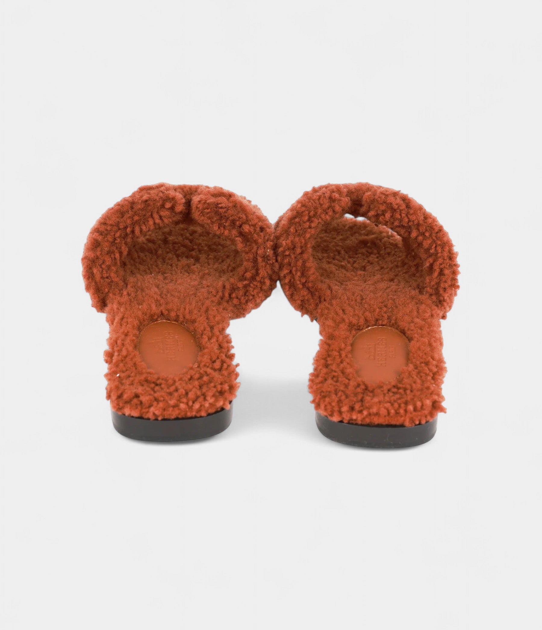 Hermès Oran Sandals Cognac Woolskin 36.5