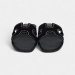 Hermès Oran Sandals Crystal Embellished Black Suede 39 EU