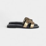 Hermès Oran Sandals Dore Fonce Matte Alligator 37 EU