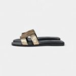 Hermès Oran Sandals Dore Fonce Matte Alligator 37 EU