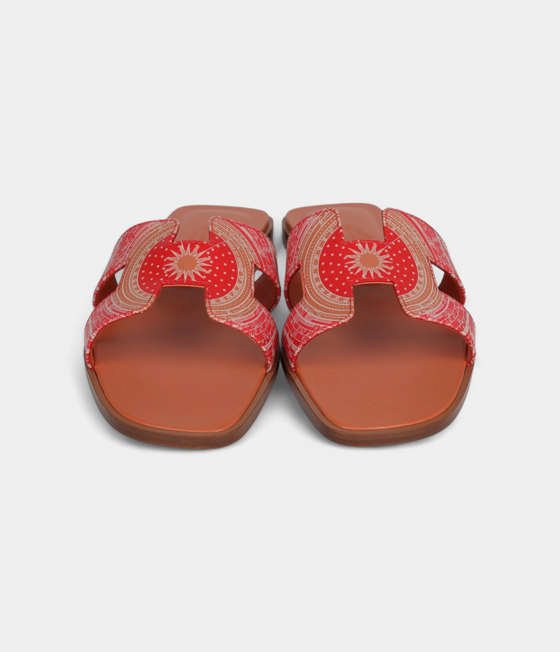 Hermès Oran Sandals Multicolored Terracotta Calfskin 37.5 EU