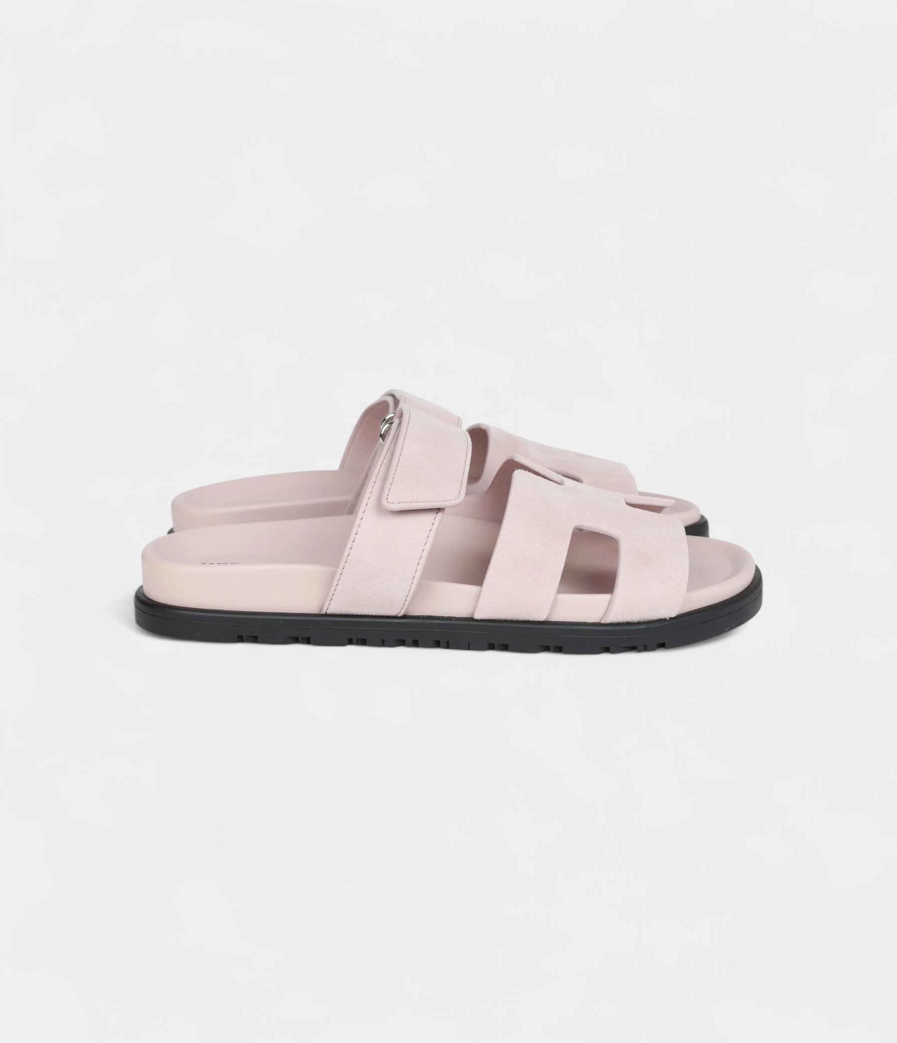 Hermès Chypre Sandals Rose Porcelaine Suede 37 EU