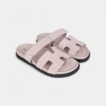 Hermès Chypre Sandals Rose Porcelaine Suede 37 EU