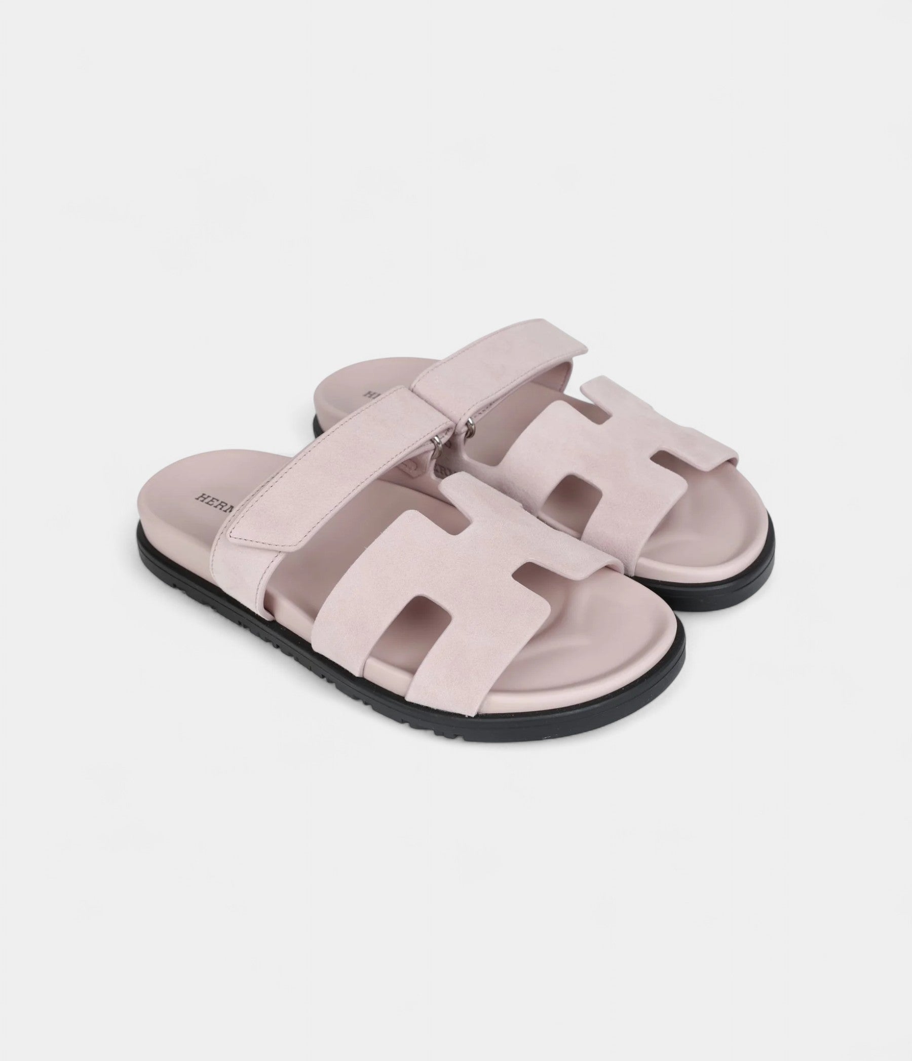 Hermès Chypre Sandals Rose Porcelaine Suede 37 EU