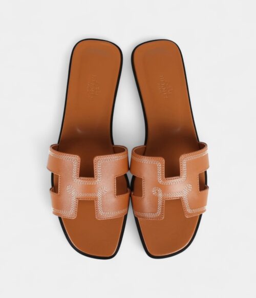 Hermès Oran Sandals Natural Veau Brode 39.5 EU
