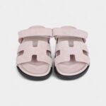 Hermès Chypre Sandals Rose Porcelaine Suede 37 EU