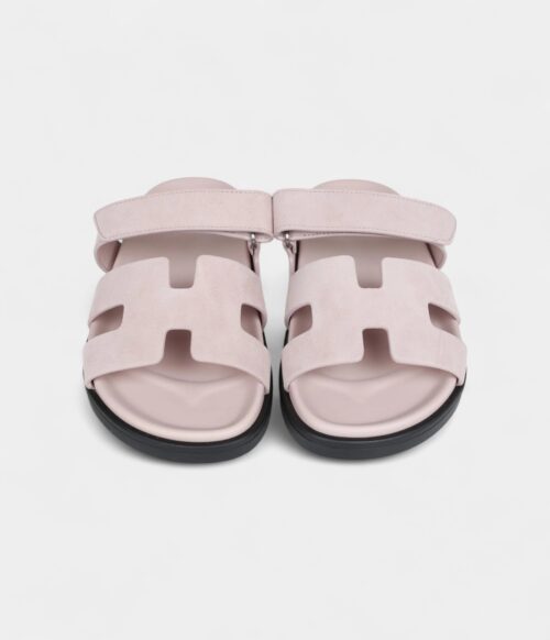 Hermès Chypre Sandals Rose Porcelaine Suede 37 EU