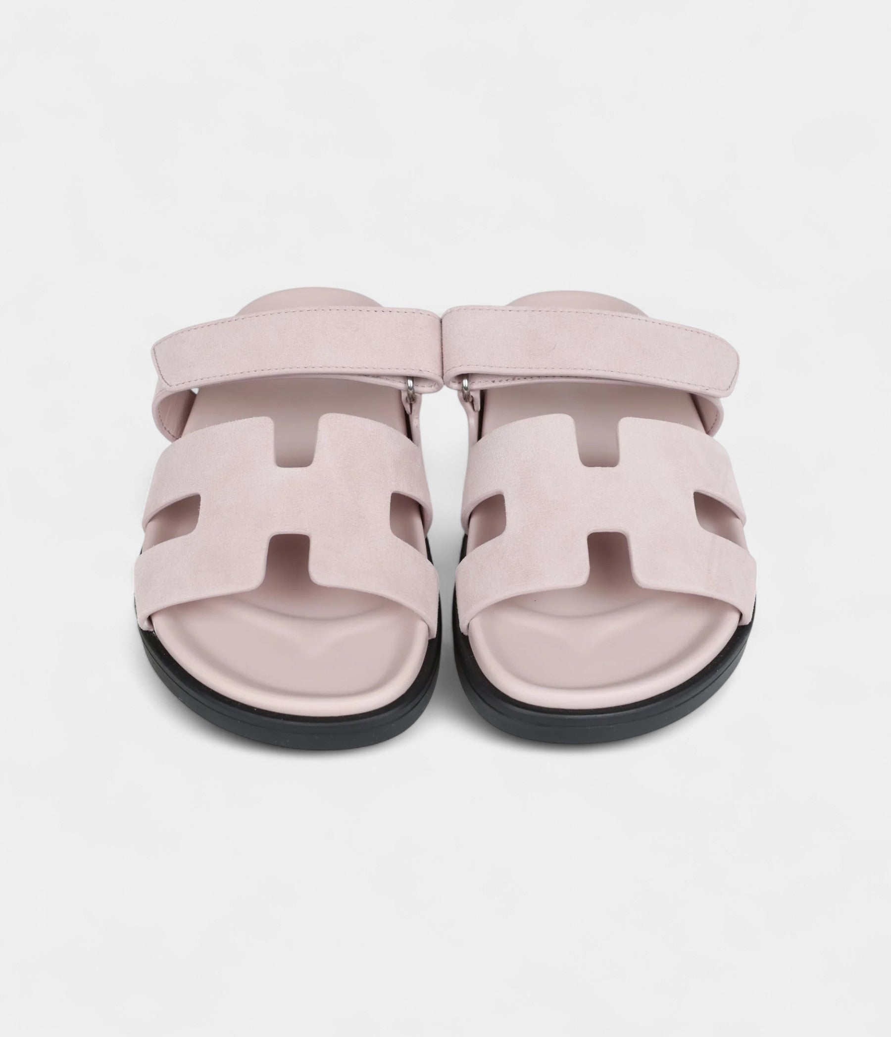 Hermès Chypre Sandals Rose Porcelaine Suede 37 EU