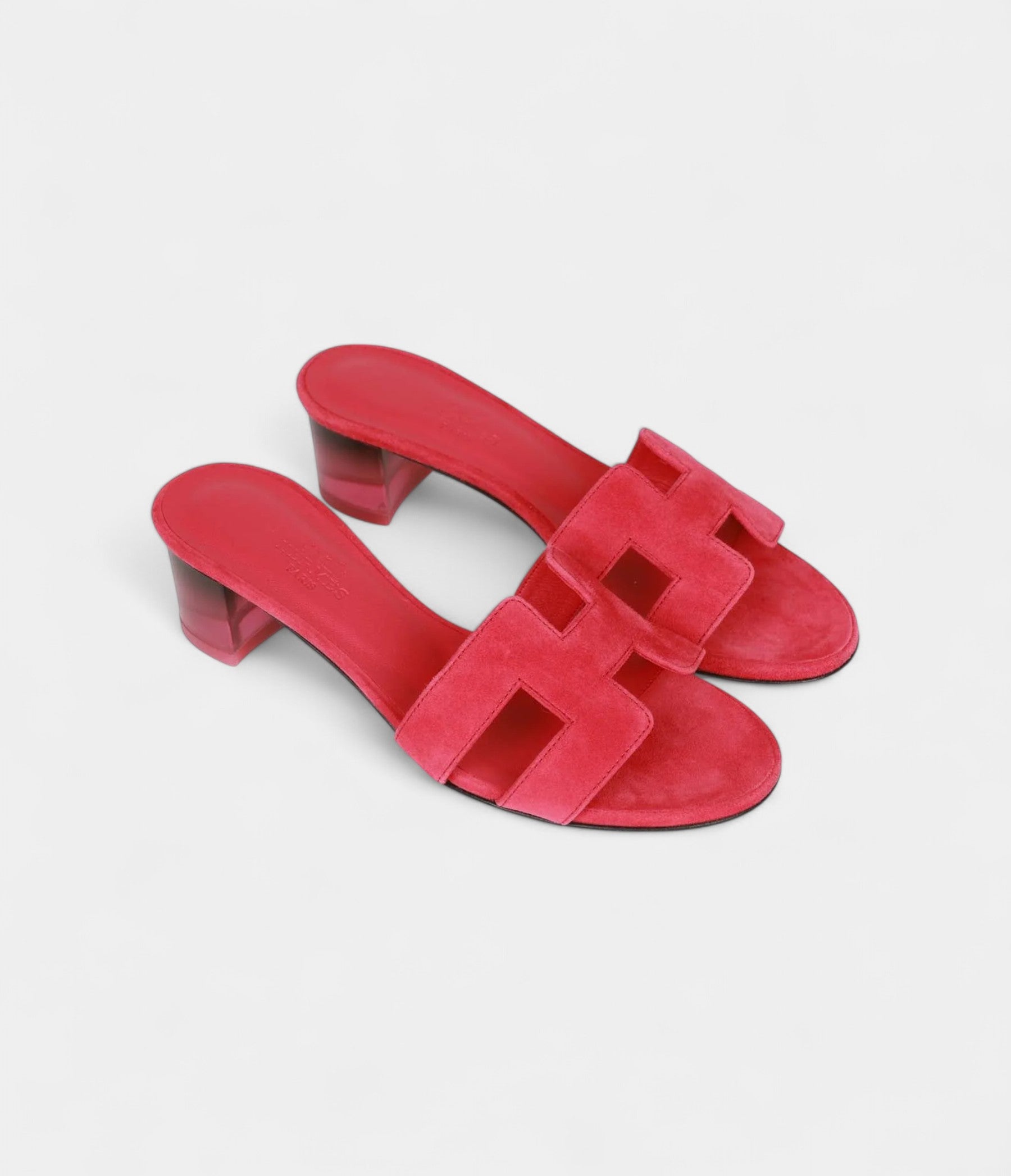 Hermès Oasis Sandals Rose Framboise Gradient Heels 35