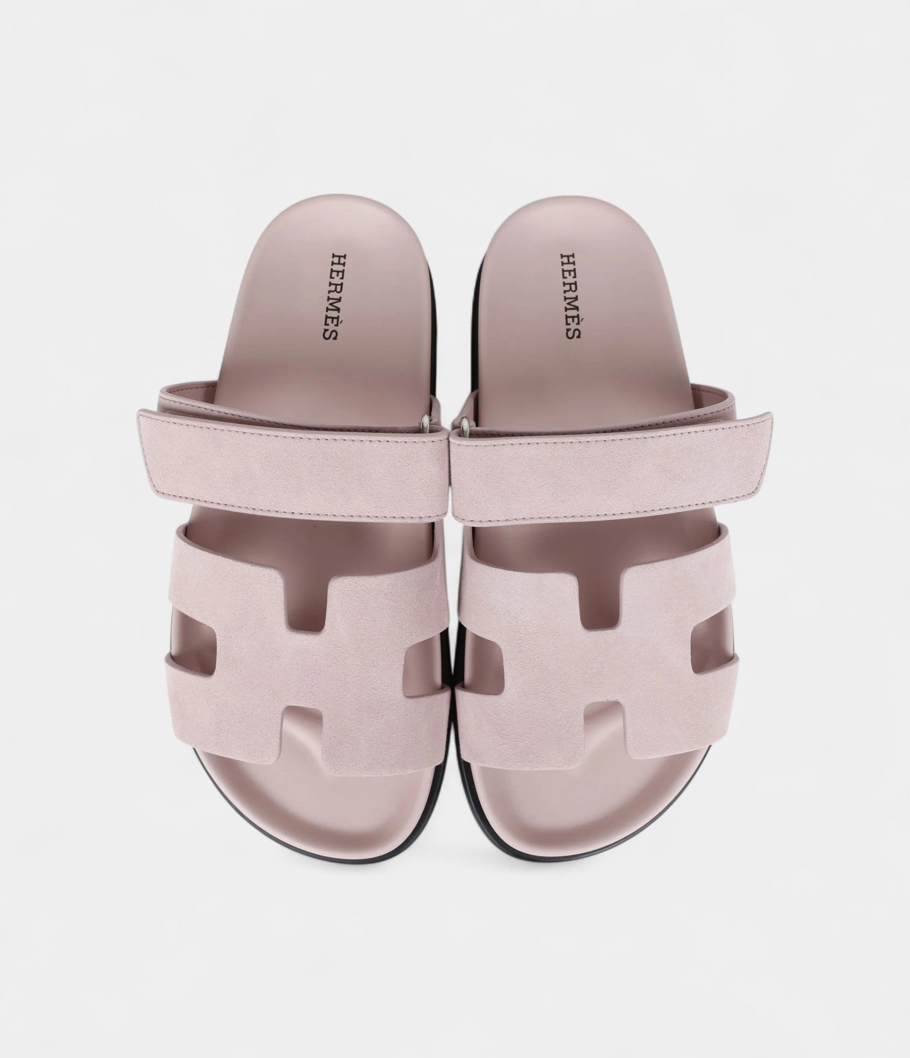 Hermès Chypre Sandals Rose Porcelaine Suede 37 EU