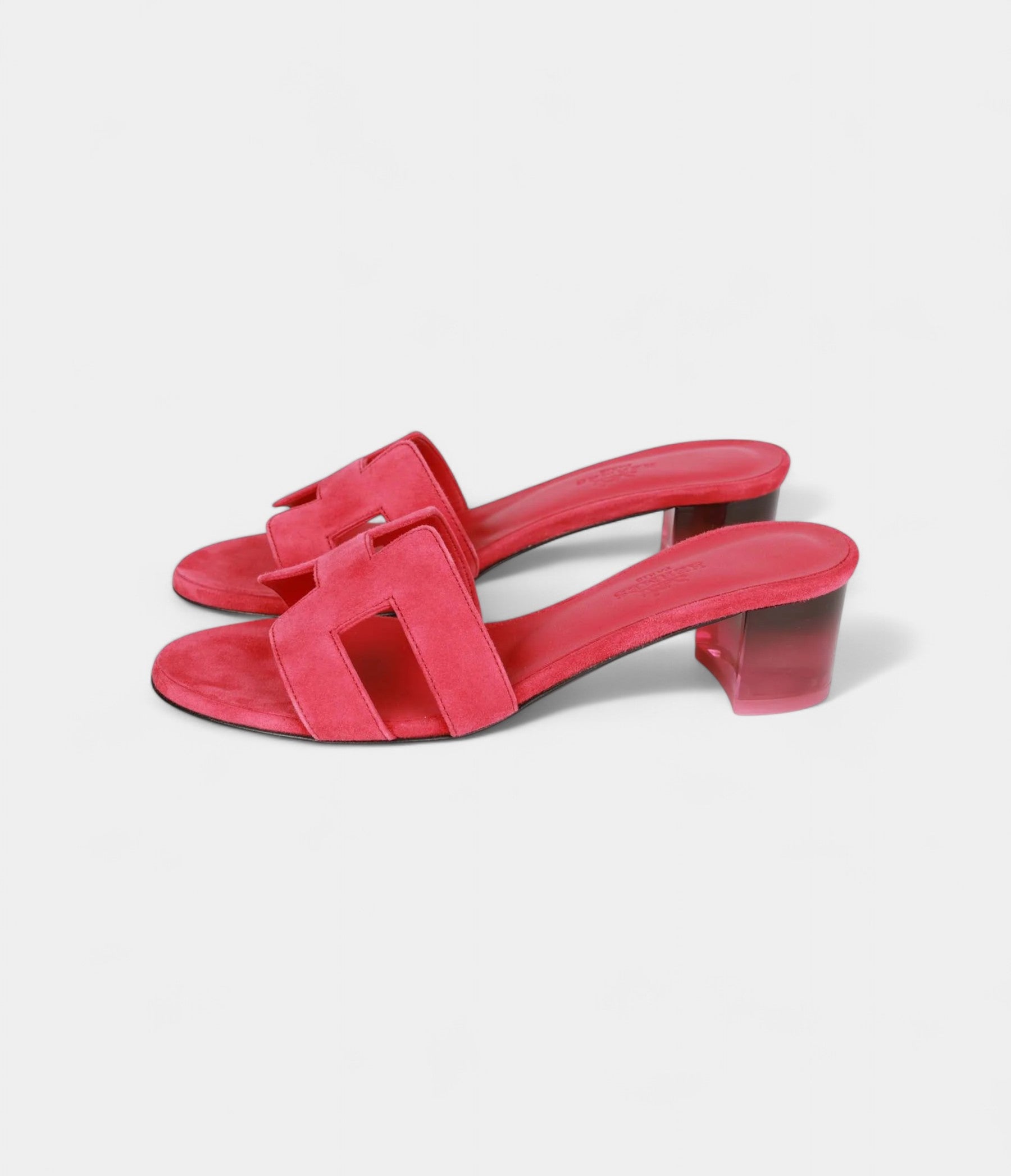 Hermès Oasis Sandals Rose Framboise Gradient Heels 35