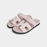 Hermès Chypre Sandals Rose Porcelaine Suede 37 EU