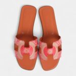 Hermès Oran Sandals Multicolored Terracotta Calfskin 37.5 EU