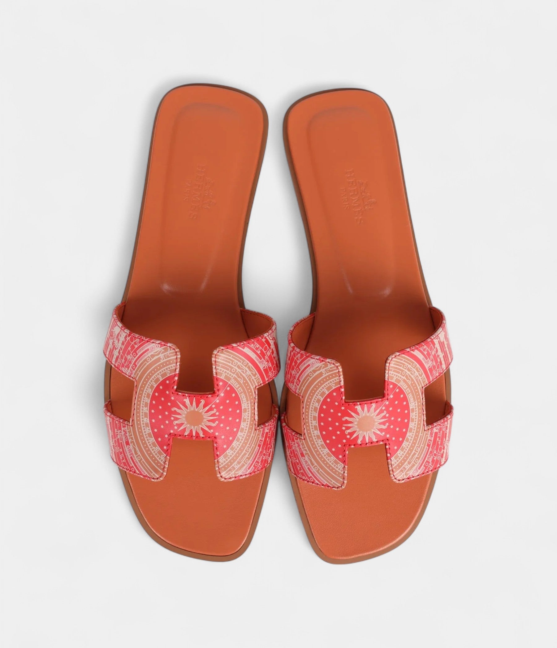 Hermès Oran Sandals Multicolored Terracotta Calfskin 37.5 EU