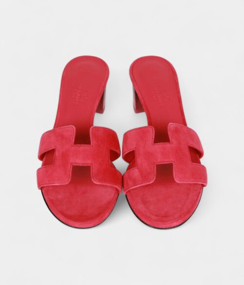 Hermès Oasis Sandals Rose Framboise Gradient Heels 35