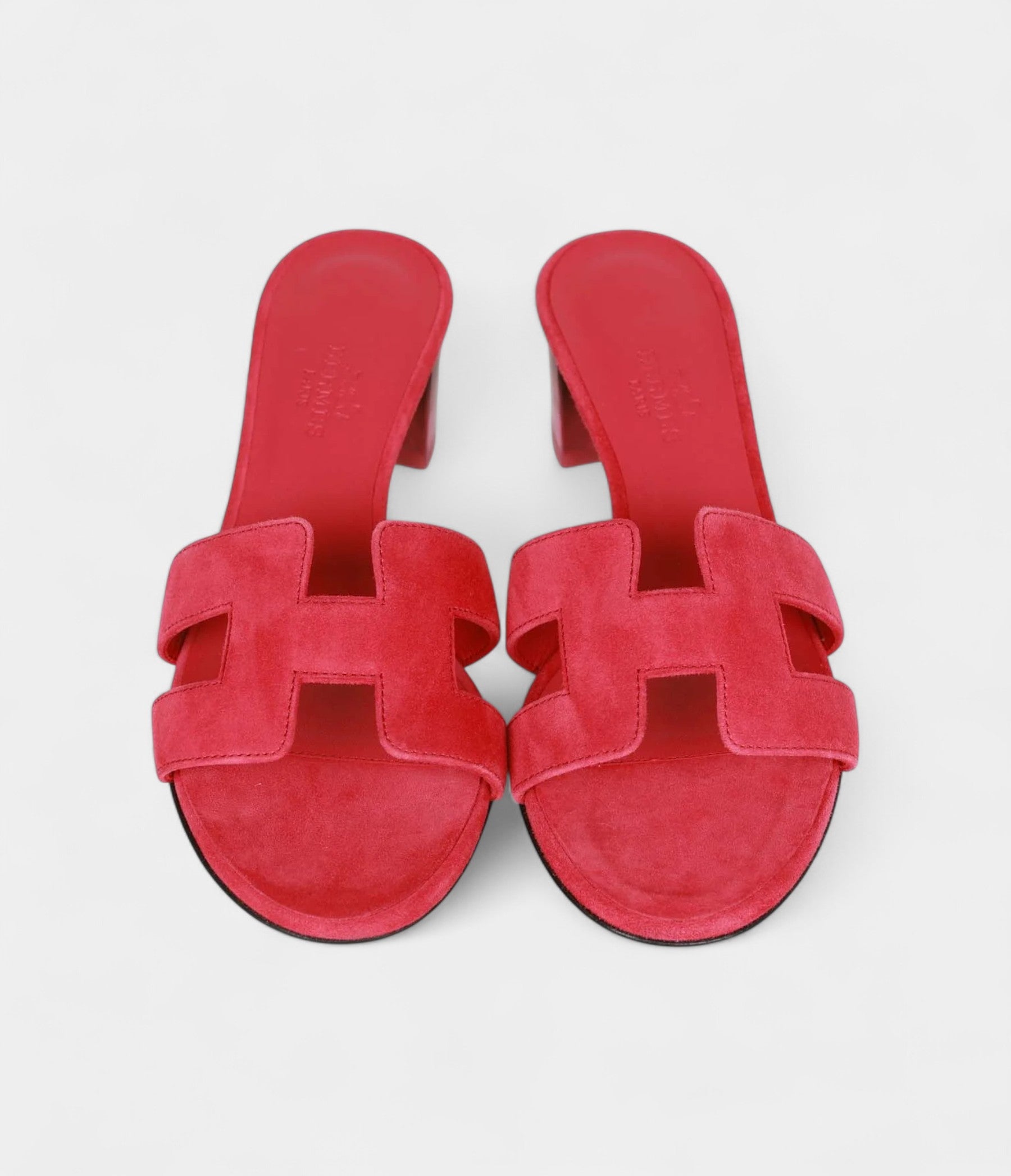 Hermès Oasis Sandals Rose Framboise Gradient Heels 35