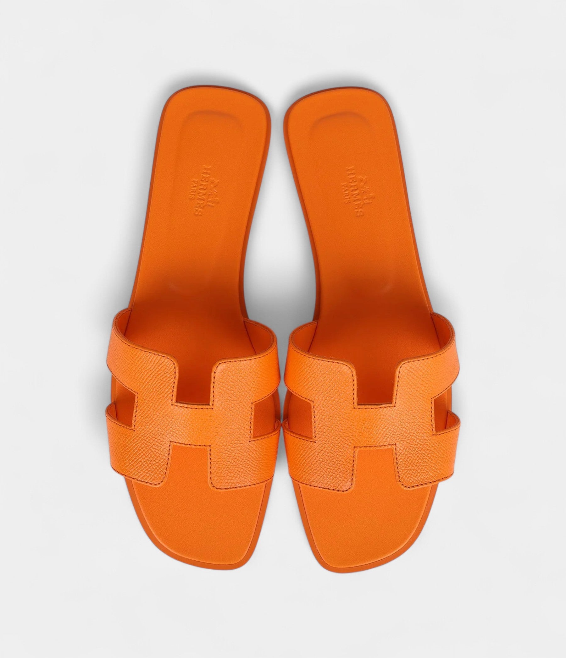 Hermès Oran Sandals Orange Sunset Epsom 42 EU