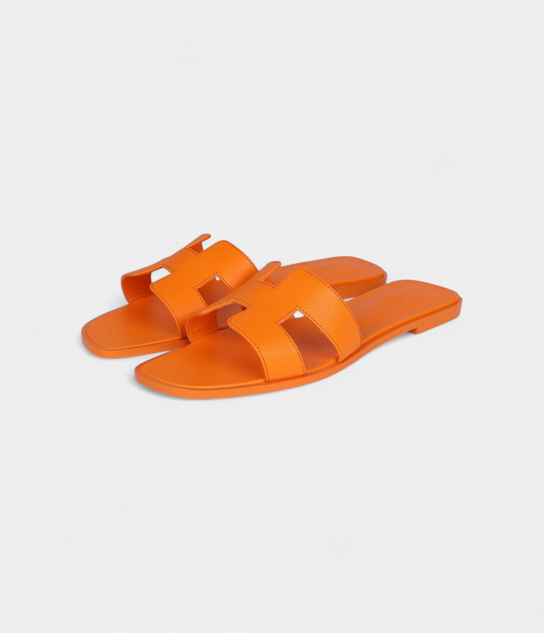 Hermès Oran Sandals Orange Sunset Epsom 42 EU