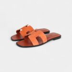 Hermès Oran Sandals Rose Bois De Santal Suede 37EU
