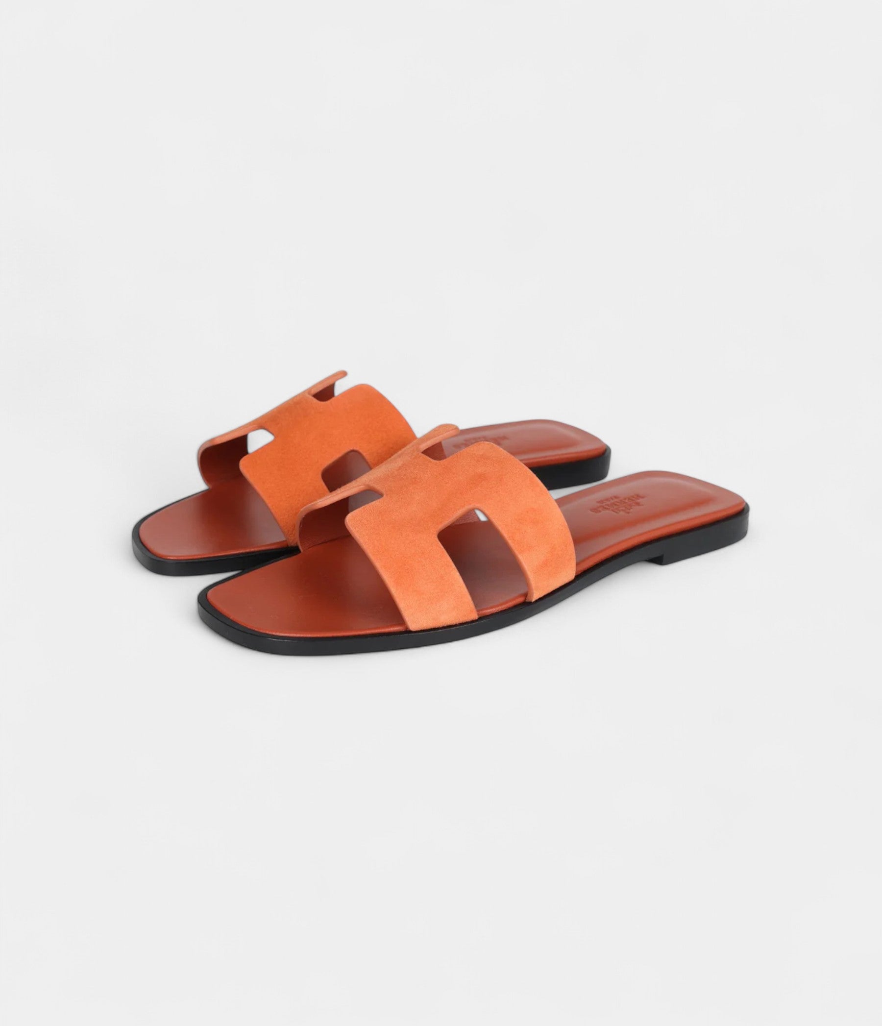 Hermès Oran Sandals Rose Bois De Santal Suede 37EU