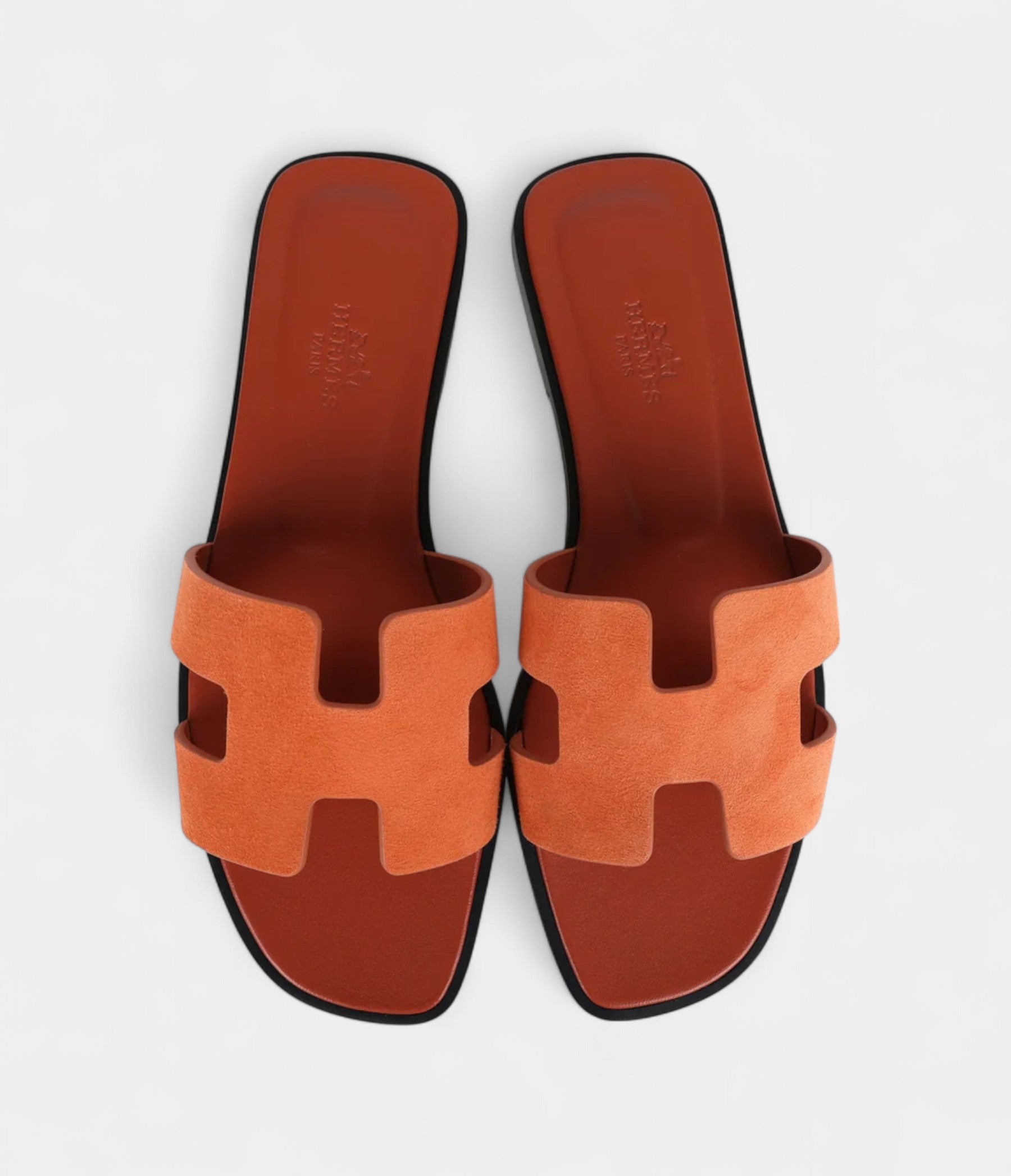 Hermès Oran Sandals Rose Bois De Santal Suede 37EU
