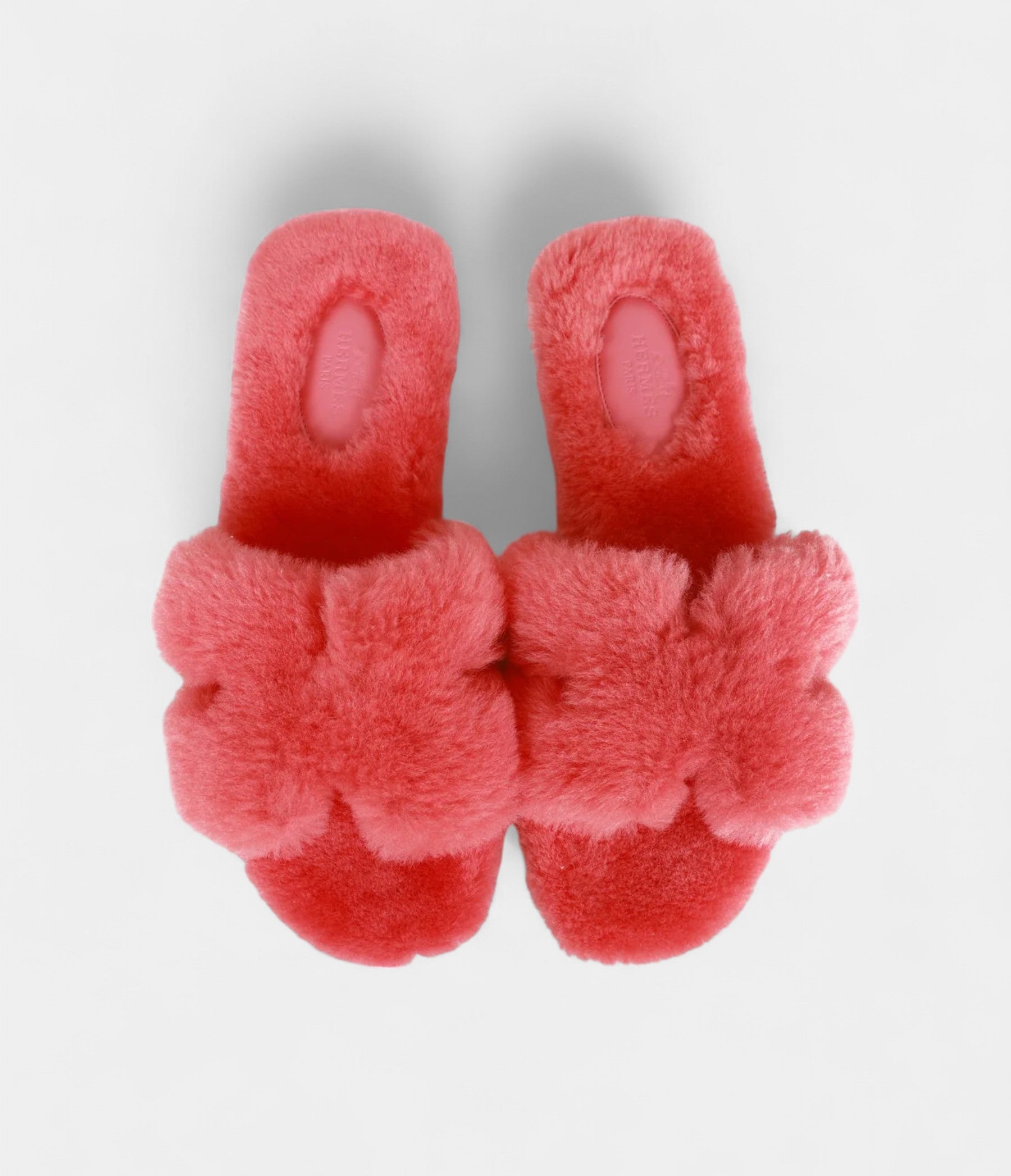 Hermès Oran Sandals Rose Du Désert Woolskin 37