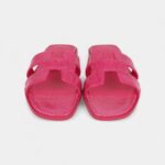 Hermès Oran Sandals Rose Flash Lizard 38.5 EU